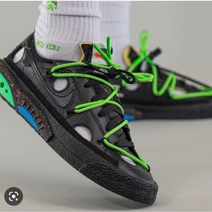 Like New Off-White™ x Nike Blazer Low Black Electro Green Shoes